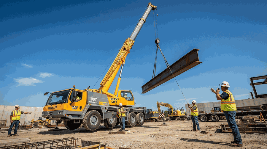 100 ton crane truck hire and mobile lifting