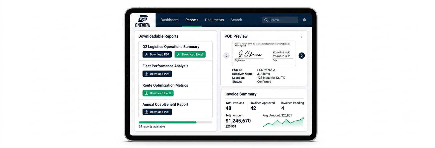 Reports and PODs preview